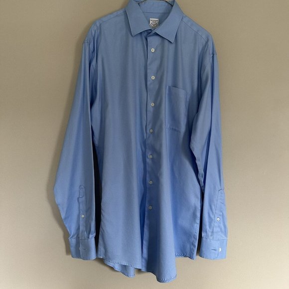 Pronto Uomo 100% cotton blue shirt size 17 36/37 Tall long sleeve - Picture 1 of 7